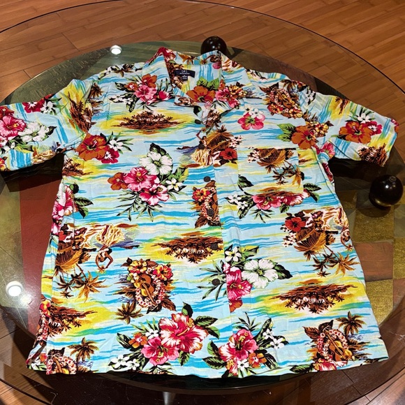 George Vibrant Tropical Men's Casual Shirt - Picture 1 of 3